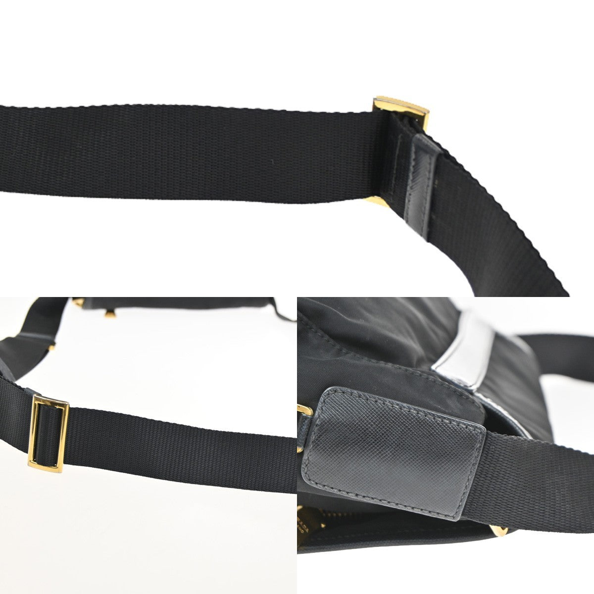 Prada Buckle Messenger Bag Tessuto Black Nylon Shoulder Bag Bag (Pre-Owned)