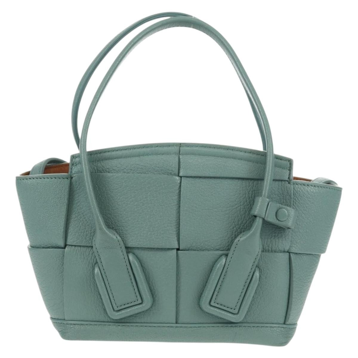 Bottega Veneta Arco Bag Maxi Intrecciato Leather Green Leather Handbag (Pre-Owned)
