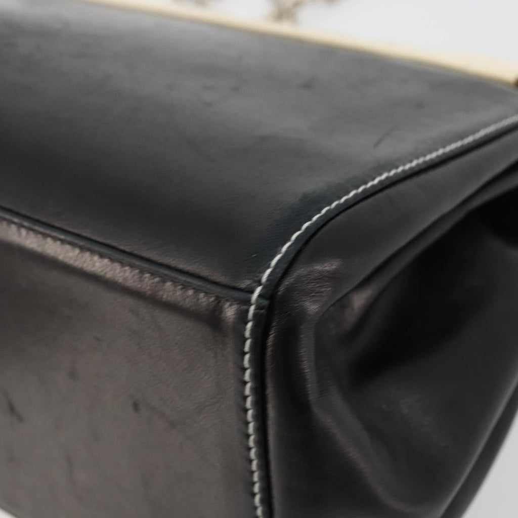 Chanel Chocolate Bar Accordion Reissue Flap Bag Quilted Lambskin Black Leather Handbag (Pre-Owned)