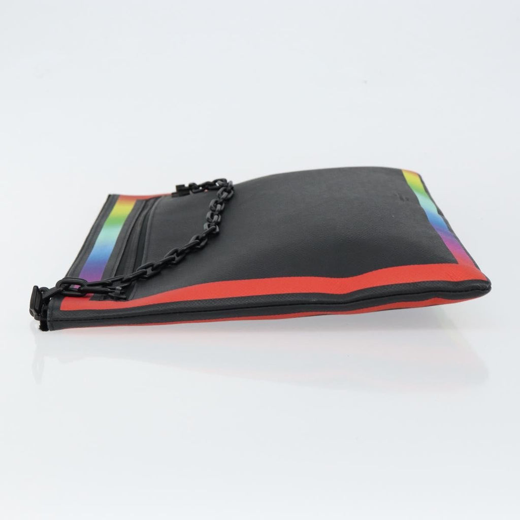 Louis Vuitton Pochette A4 Rainbow Taiga Leather Black Leather Clutche & Pouche Bag (Pre-Owned)