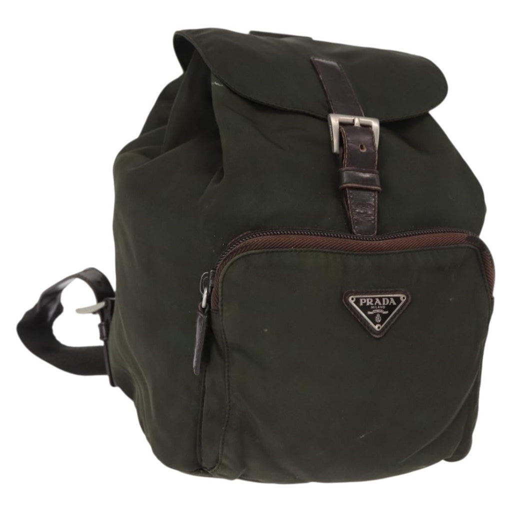Prada Front Pocket Backpack Tessuto Khaki Nylon Backpack Bag (Pre-Owned)