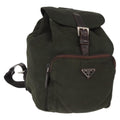 Prada Front Pocket Backpack Tessuto Khaki Nylon Backpack Bag (Pre-Owned)