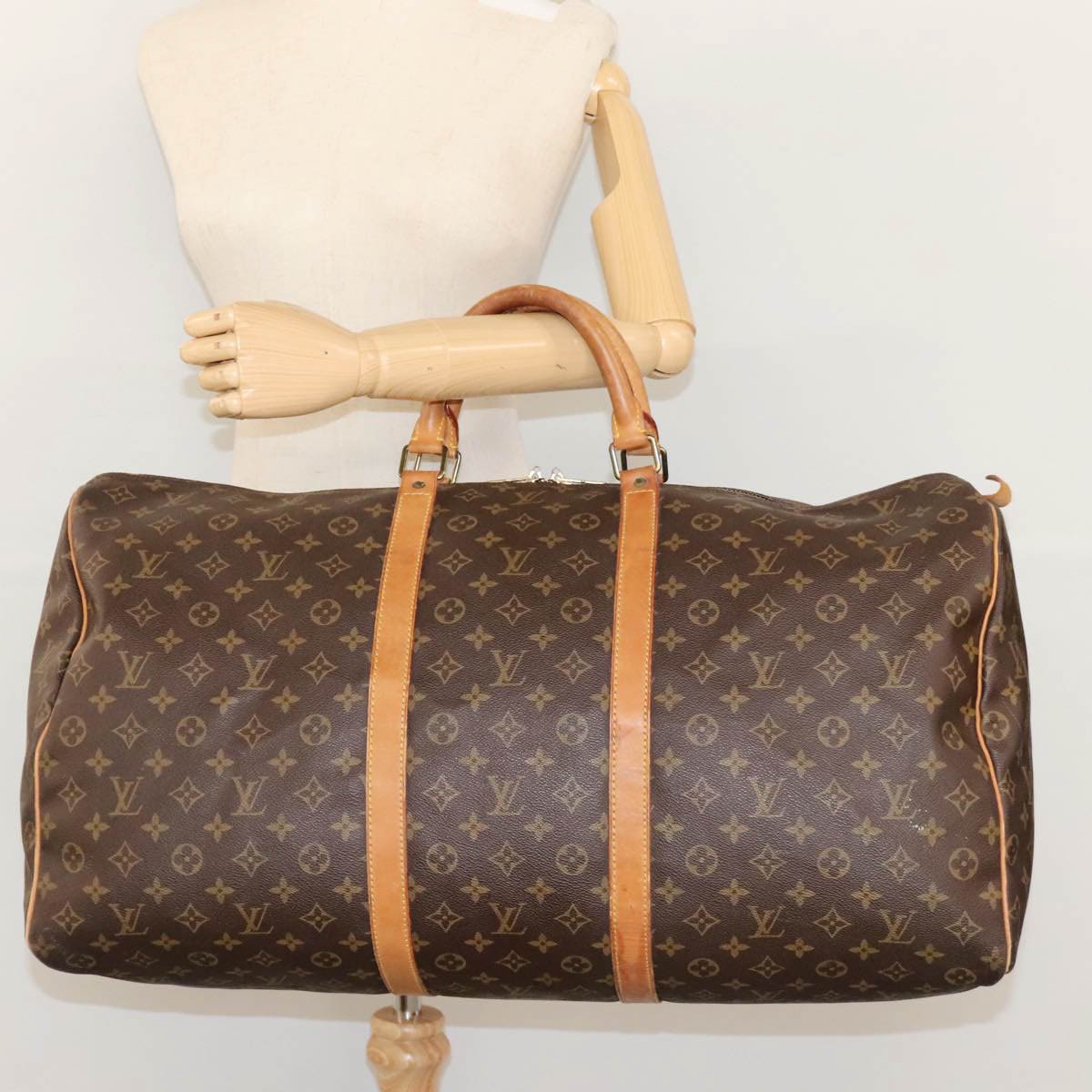 Louis Vuitton Keepall Bag Monogram Canvas Brown Canvas Travel Bag Bag (Pre-Owned)