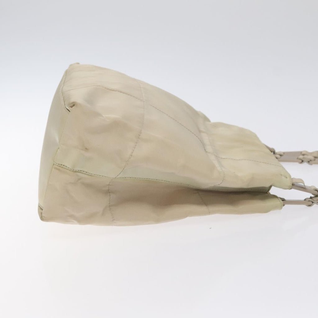 Prada Vintage Tote Tessuto Beige Nylon Tote Bag Bag (Pre-Owned)