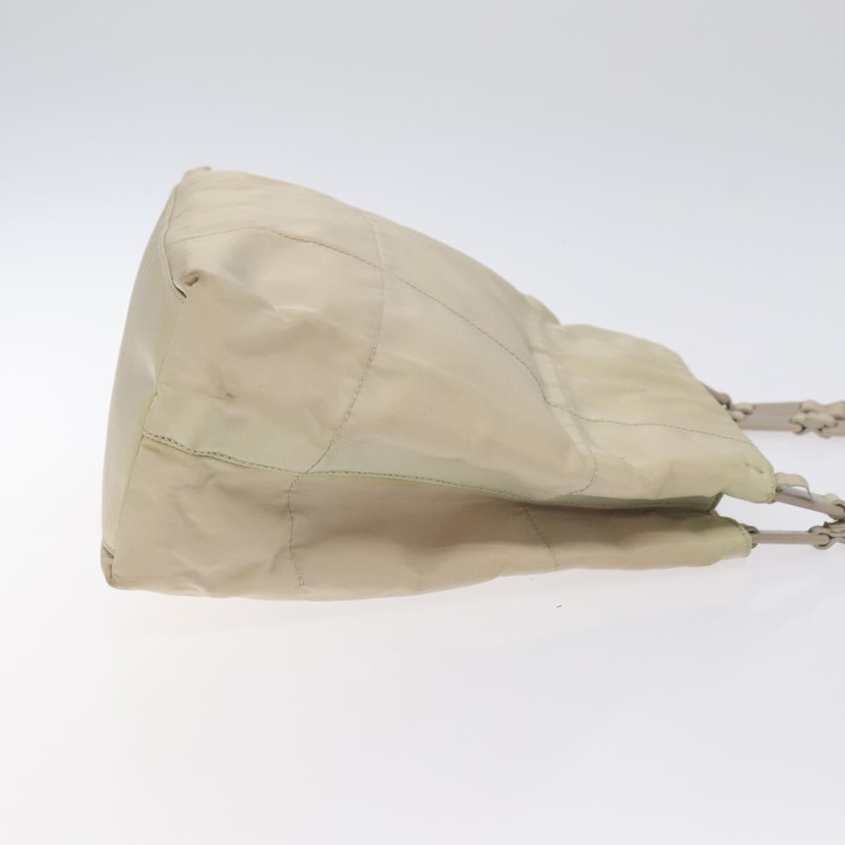 Prada Vintage Tote Tessuto Beige Nylon Tote Bag Bag (Pre-Owned)