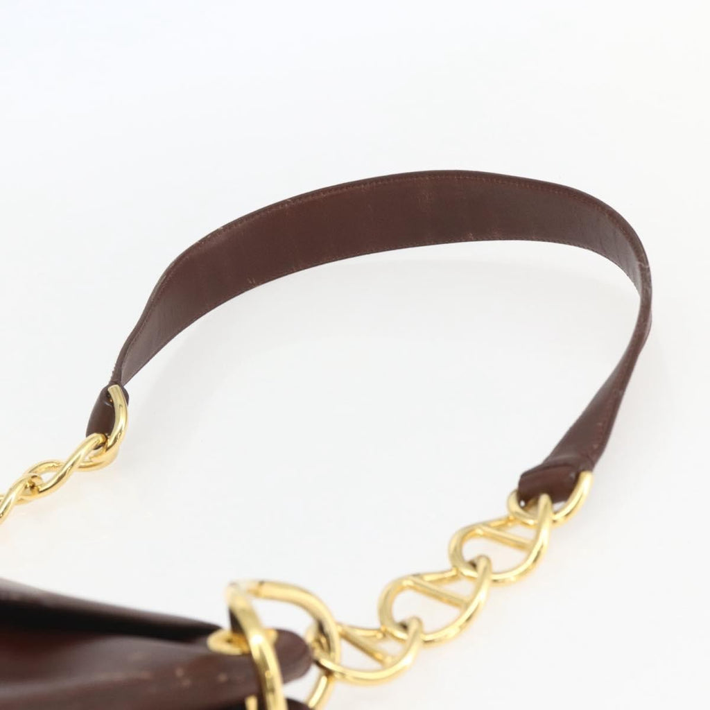 Prada Vintage Shoulder Bag Leather Brown Leather Shoulder Bag Bag (Pre-Owned)