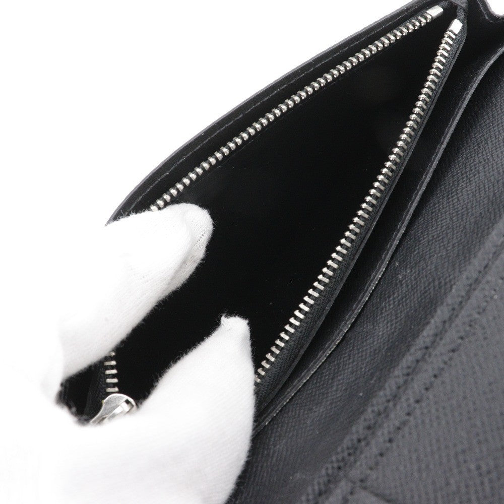 Louis Vuitton Brazza Long Bifold Wallet Taiga Leather Black Leather Wallets Accessory (Pre-Owned)