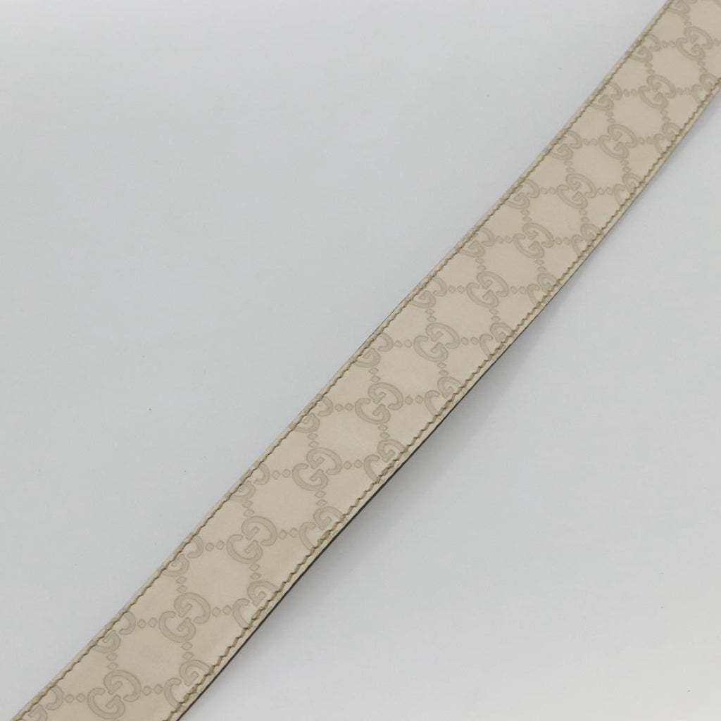 Gucci Vintage Interlocking G Reversible Belt Leather White Leather Belts Accessory (Pre-Owned)