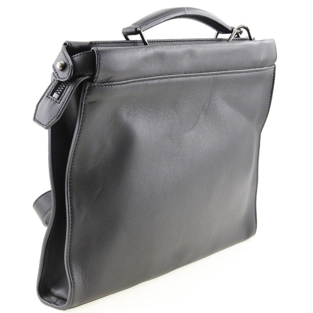 Fendi Peekaboo Iconic Fit Bag Leather Black Leather Briefcase Bag (Pre-Owned)