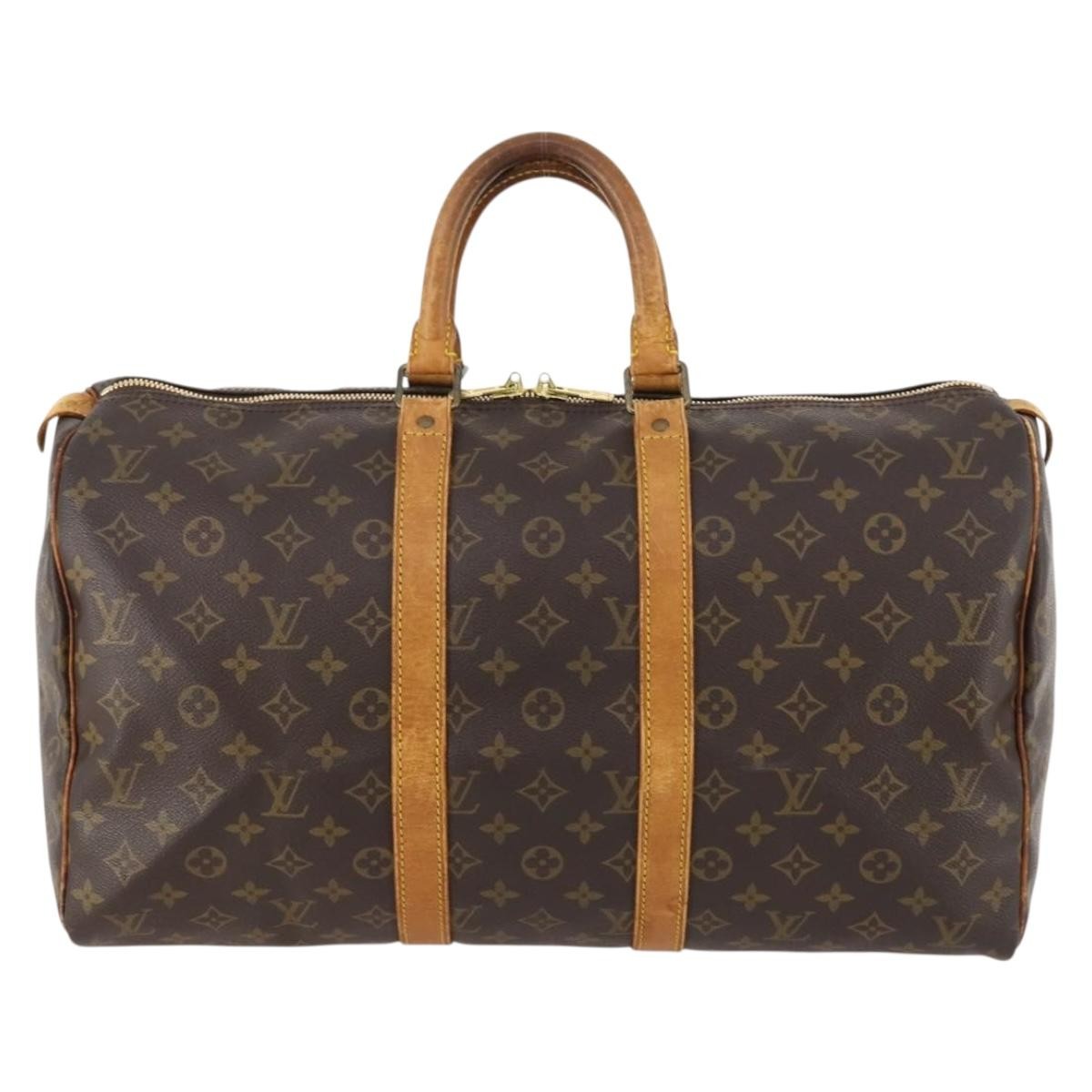 Louis Vuitton Keepall Bag Monogram Canvas Brown Canvas Travel Bag Bag (Pre-Owned)