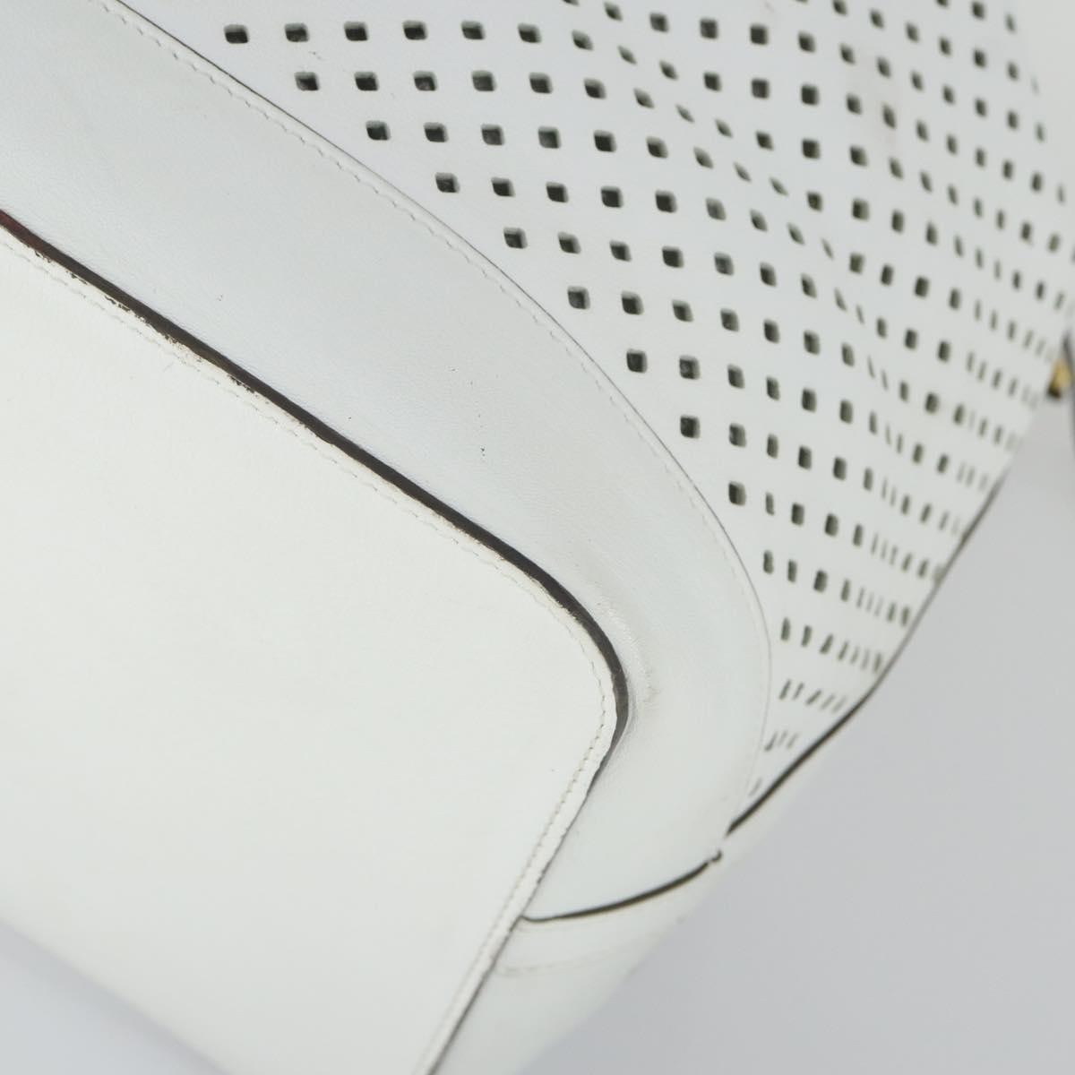 Louis Vuitton Flore Noe Handbag Perforated Leather White Leather Shoulder Bag Bag (Pre-Owned)