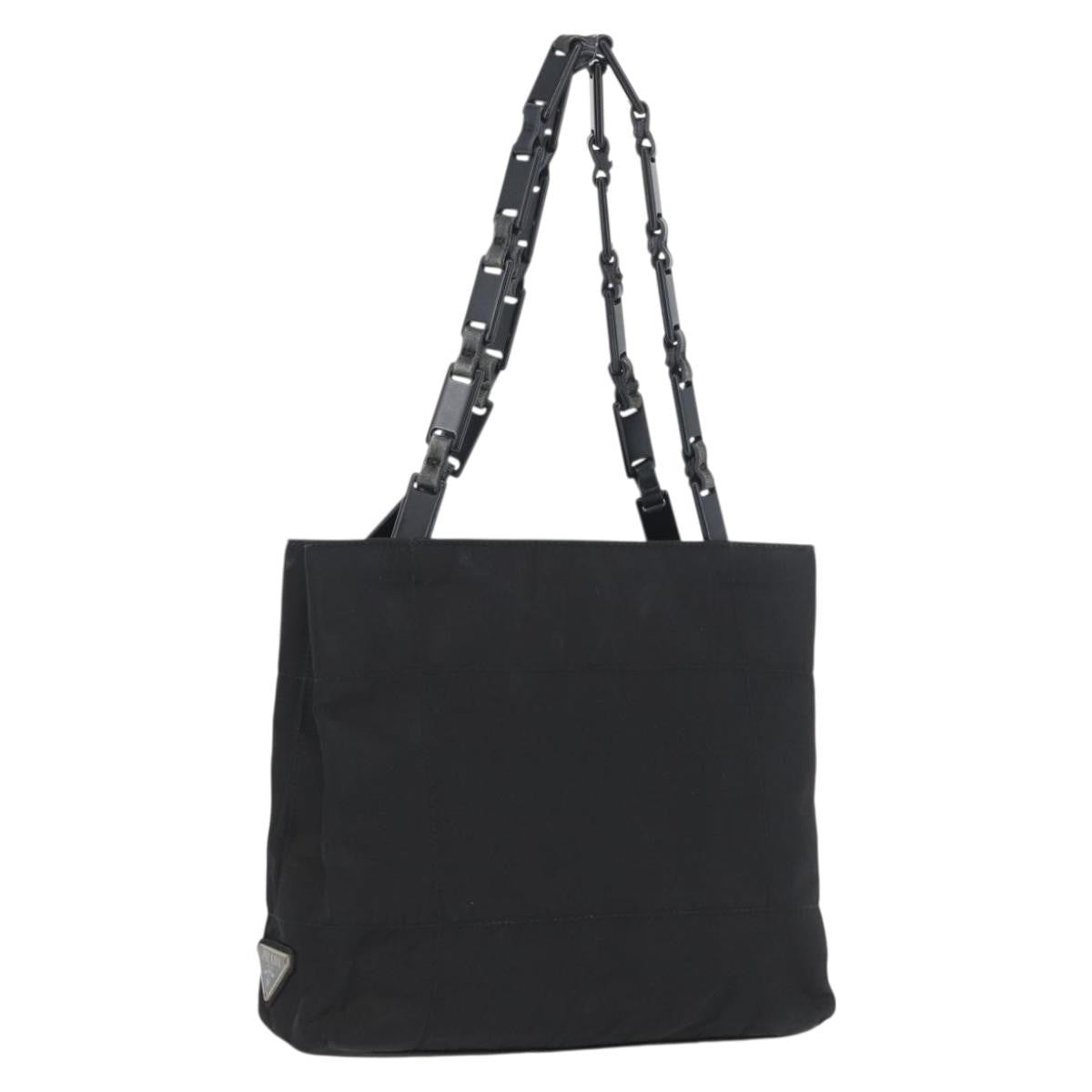 Prada Vintage Tote Nylon Black Nylon Tote Bag Bag (Pre-Owned)