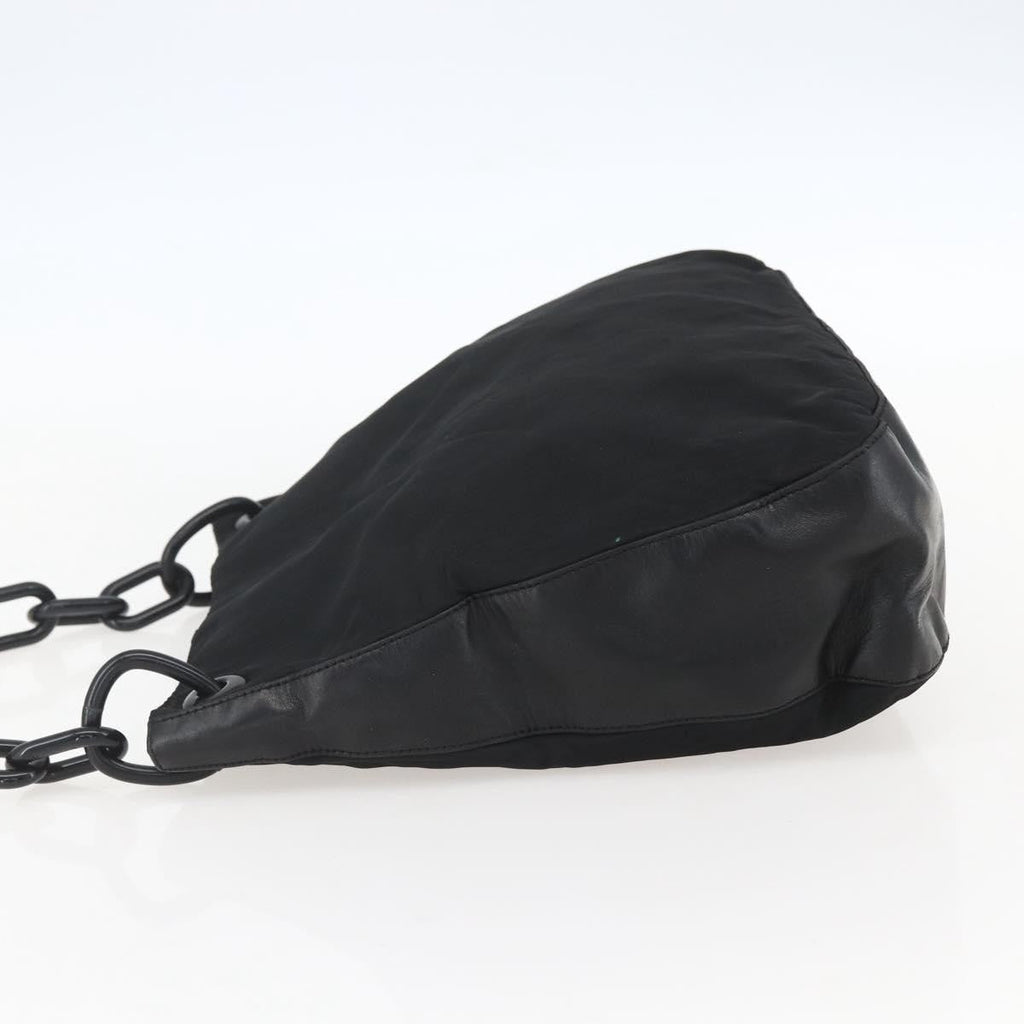 Prada Chain Shoulder Bag Tessuto Black Nylon Shoulder Bag Bag (Pre-Owned)
