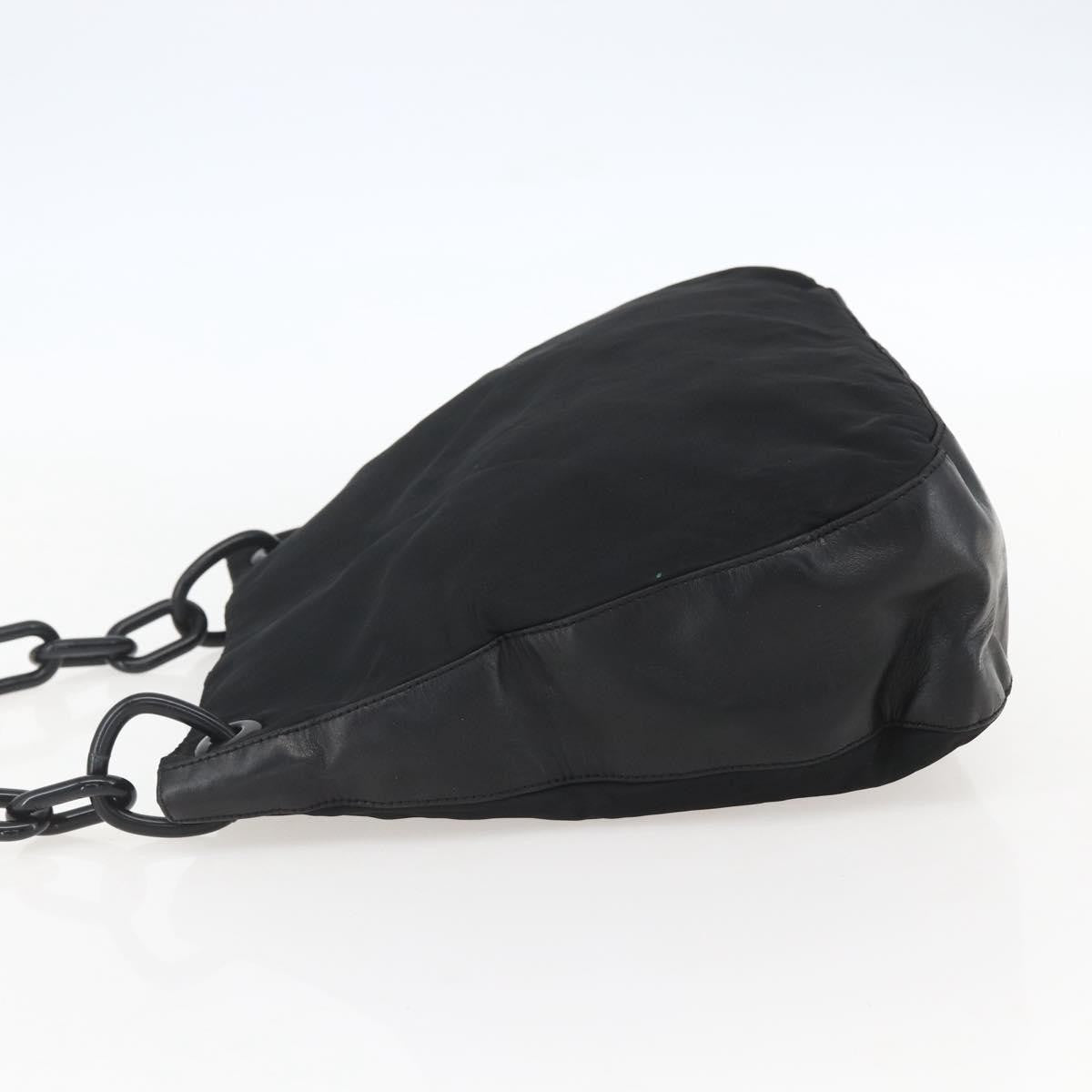 Prada Chain Shoulder Bag Tessuto Black Nylon Shoulder Bag Bag (Pre-Owned)
