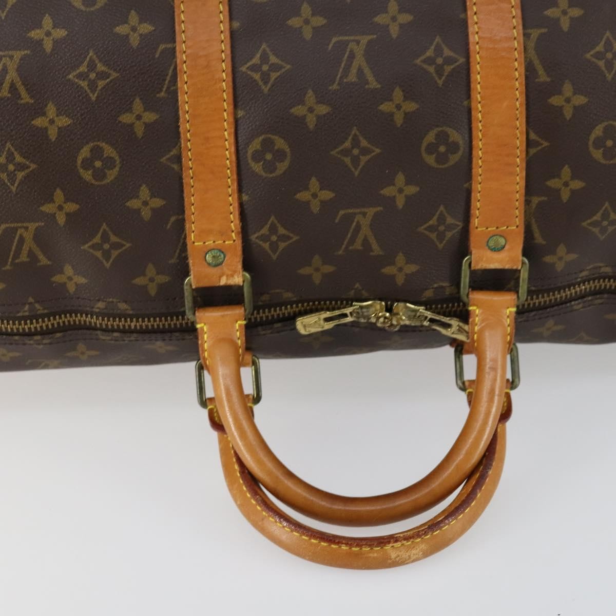 Louis Vuitton Keepall Bag Monogram Canvas Brown Canvas Travel Bag Bag (Pre-Owned)