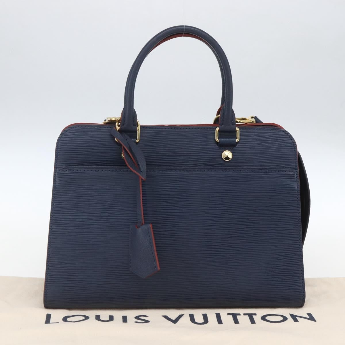 Louis Vuitton Vaneau Handbag Epi Leather Blue Leather Handbag (Pre-Owned)