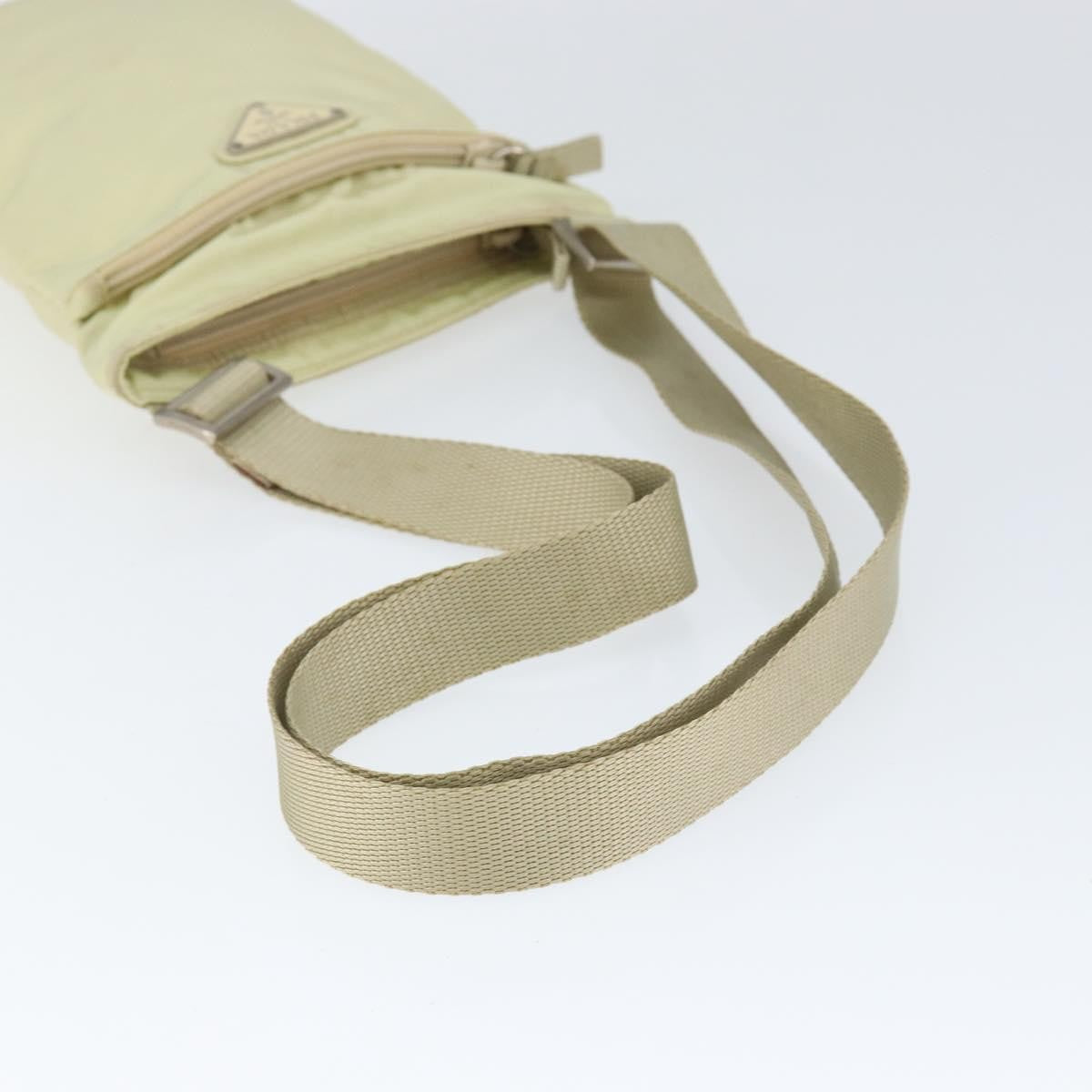 Prada Flat Messenger Bag Tessuto Ecru Nylon Shoulder Bag Bag (Pre-Owned)