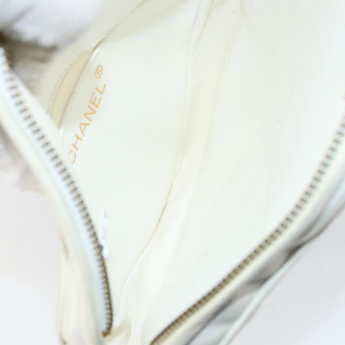 Chanel Vintage Diamond Tassel Crossbody Quilted Lambskin White Leather Clutche & Pouche Bag (Pre-Owned)