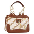 Louis Vuitton Charms Cabas Pvc Over Printed Silk Brown Canvas Handbag (Pre-Owned)