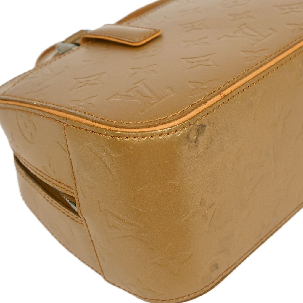 Louis Vuitton Mat Shelton Handbag Monogram Vernis Beige Leather Handbag (Pre-Owned)