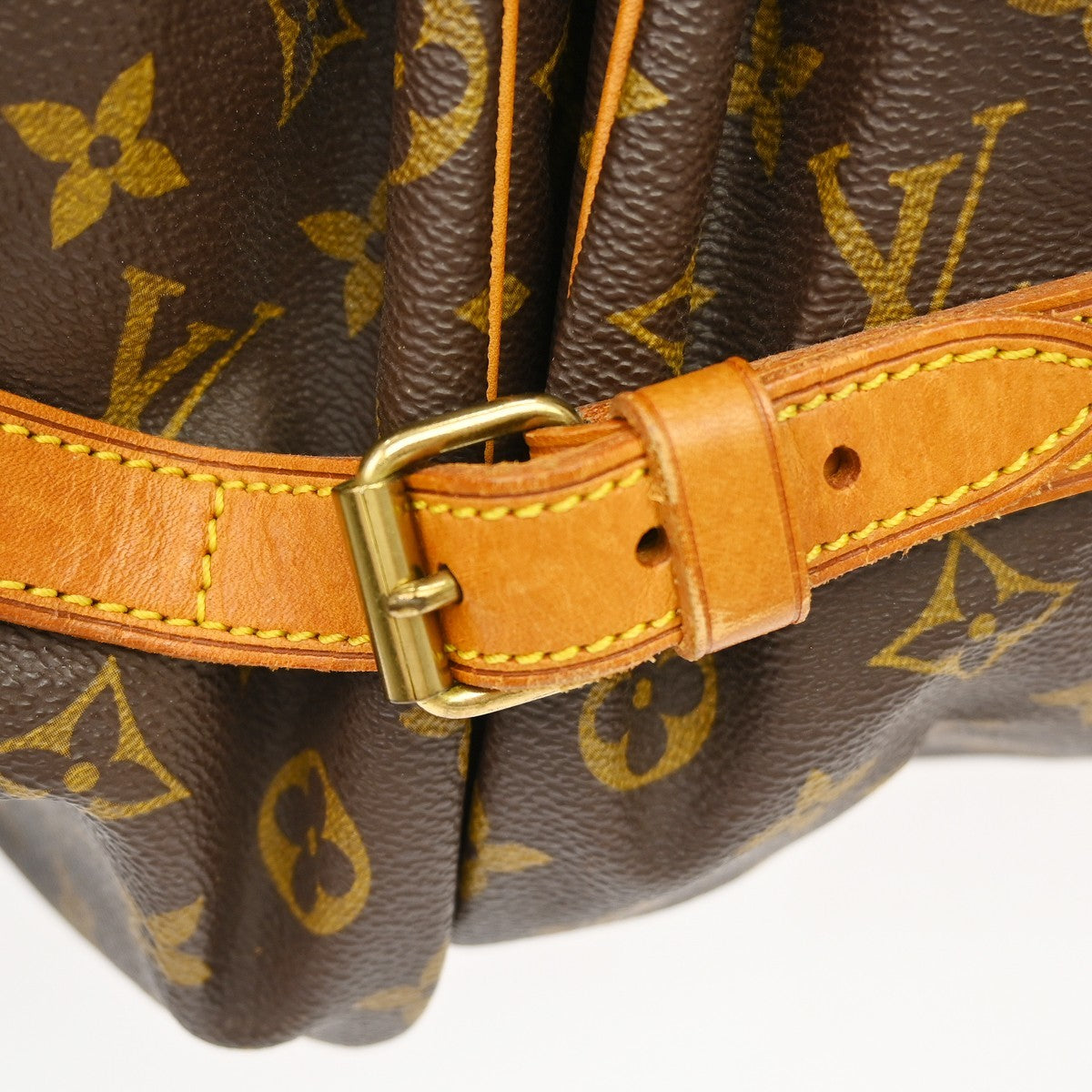 Louis Vuitton Saumur Handbag Monogram Canvas Brown Canvas Shoulder Bag Bag (Pre-Owned)