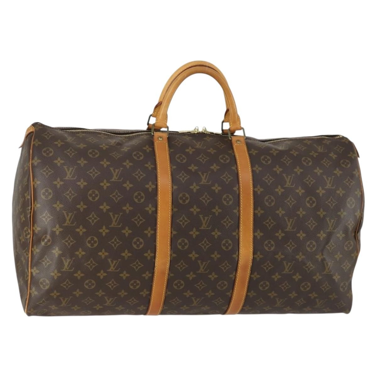 Louis Vuitton Keepall Bag Monogram Canvas Brown Canvas Travel Bag Bag (Pre-Owned)