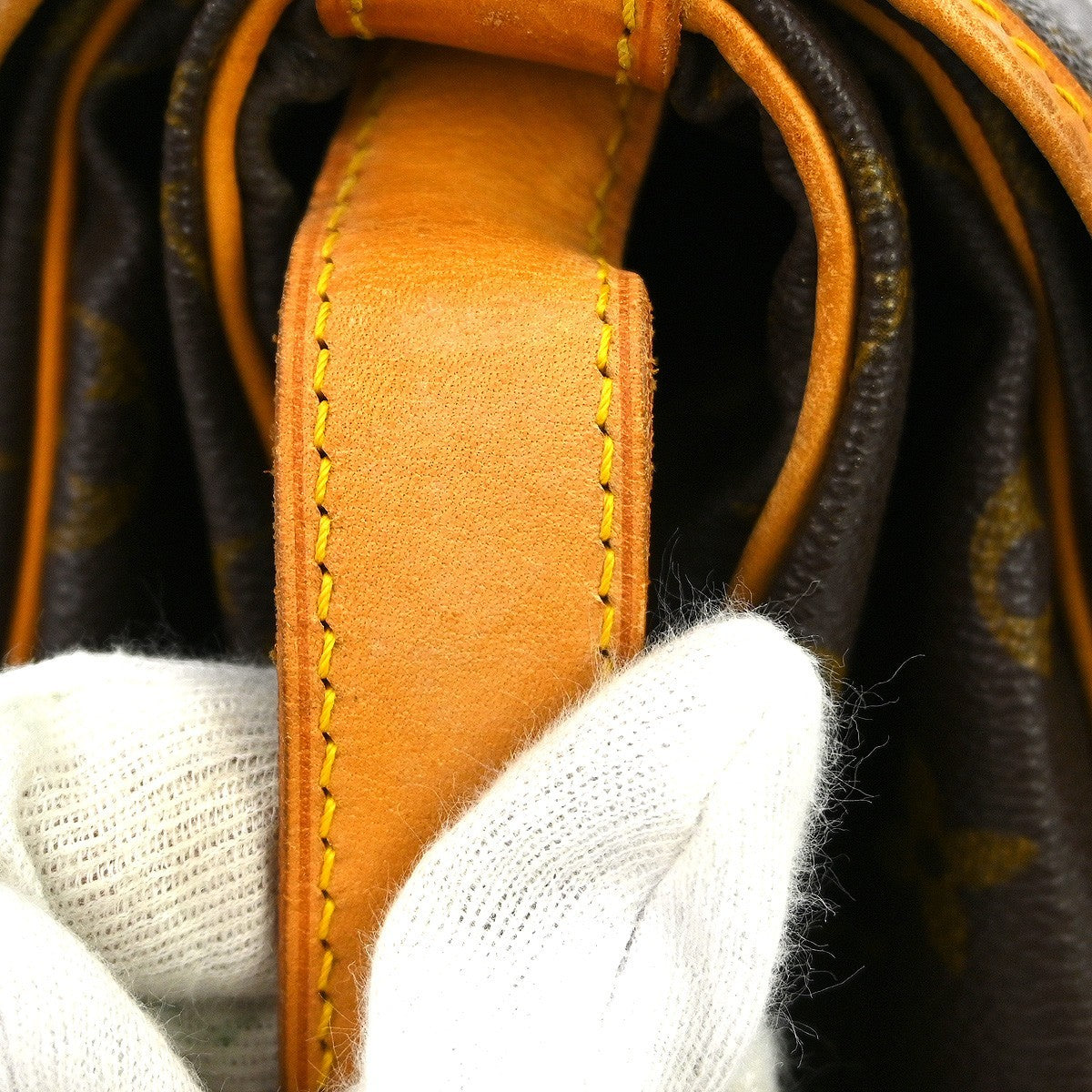 Louis Vuitton Saumur Handbag Monogram Canvas Brown Canvas Shoulder Bag Bag (Pre-Owned)