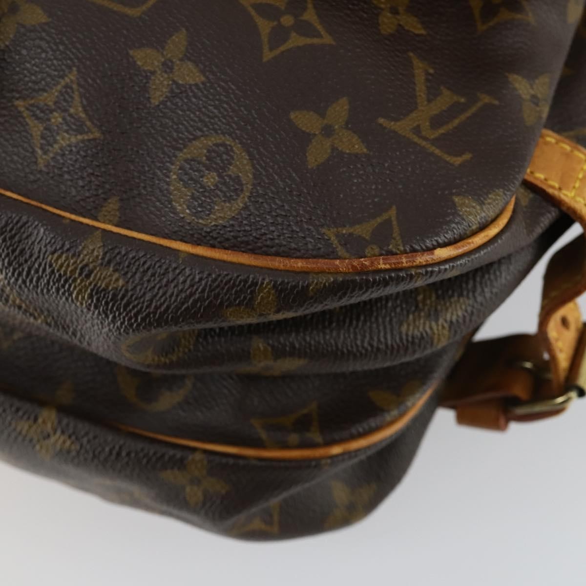 Louis Vuitton Saumur Handbag Monogram Canvas Brown Canvas Shoulder Bag Bag (Pre-Owned)