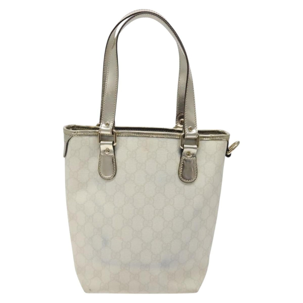 Gucci Vintage Tote Gg Canvas White Canvas Tote Bag Bag (Pre-Owned)