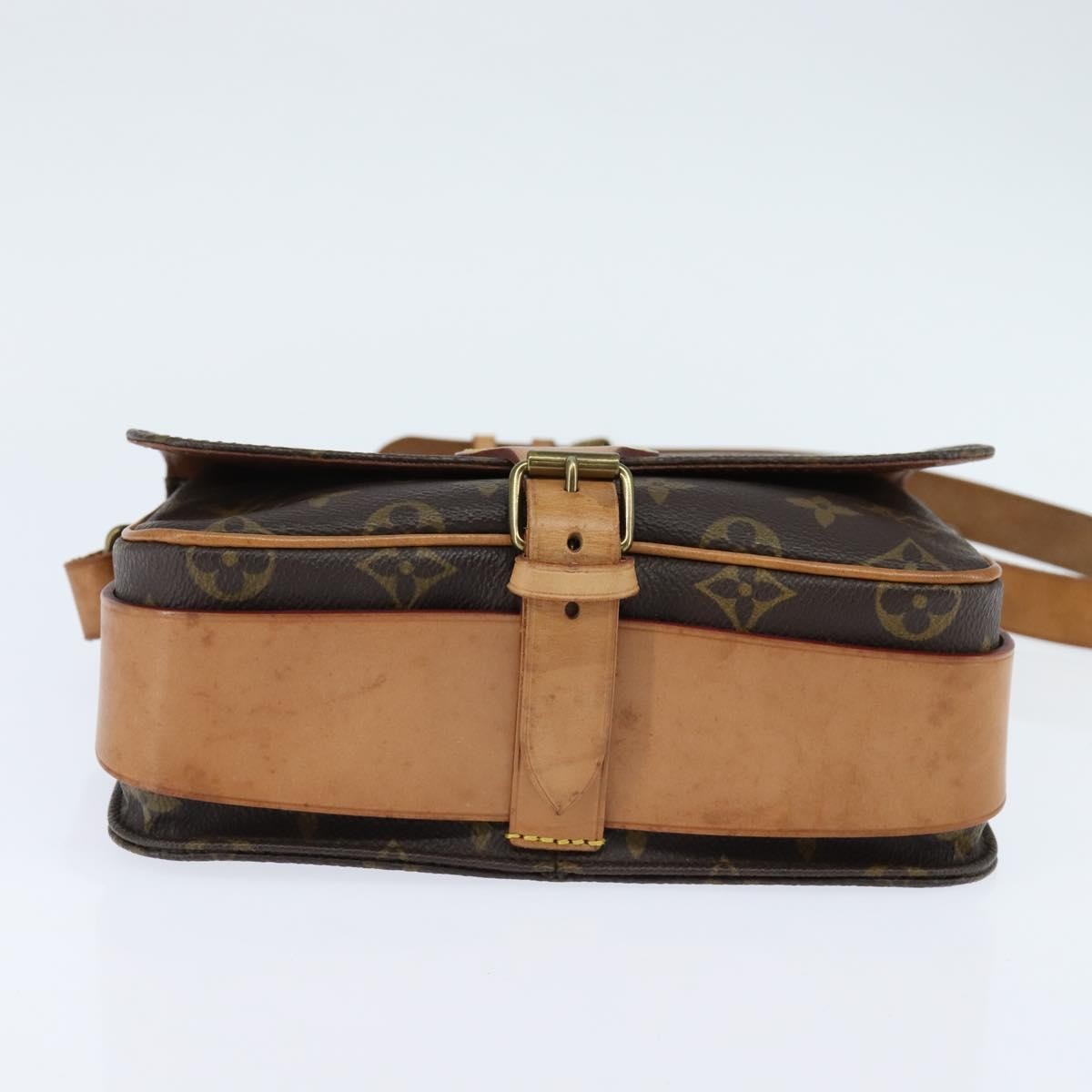 Louis Vuitton Cartouchiere Handbag Monogram Canvas Brown Canvas Shoulder Bag Bag (Pre-Owned)