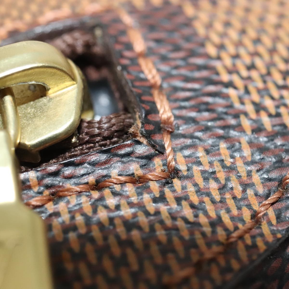Louis Vuitton Geronimos Waist Bag Damier Brown Canvas Shoulder Bag Bag (Pre-Owned)