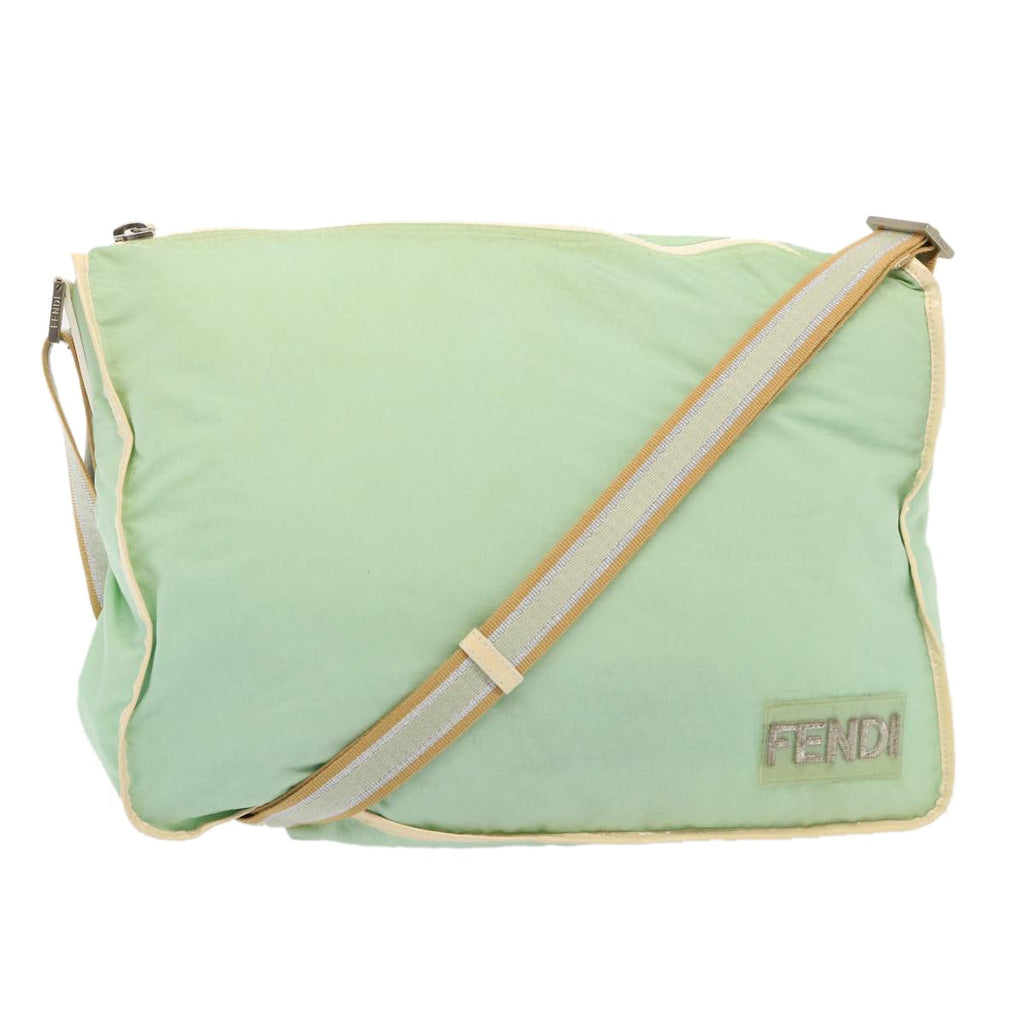 Fendi Vintage Ff Zip Shoulder Bag Zucchino Canvas Green Canvas Shoulder Bag Bag (Pre-Owned)