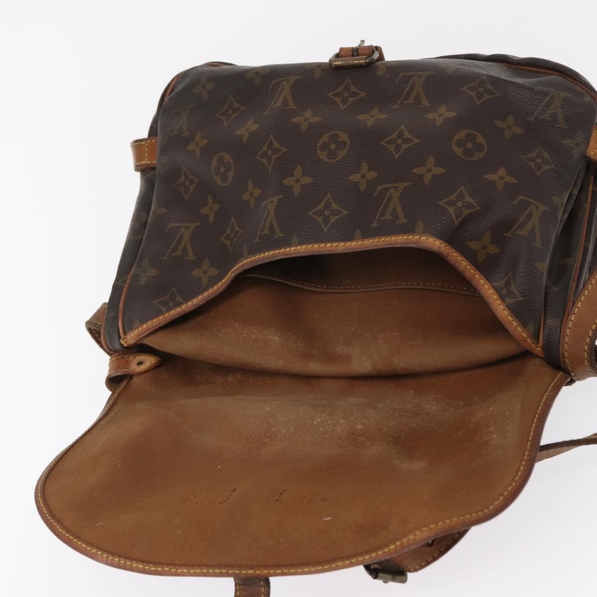 Louis Vuitton Saumur Handbag Monogram Canvas Brown Canvas Shoulder Bag Bag (Pre-Owned)