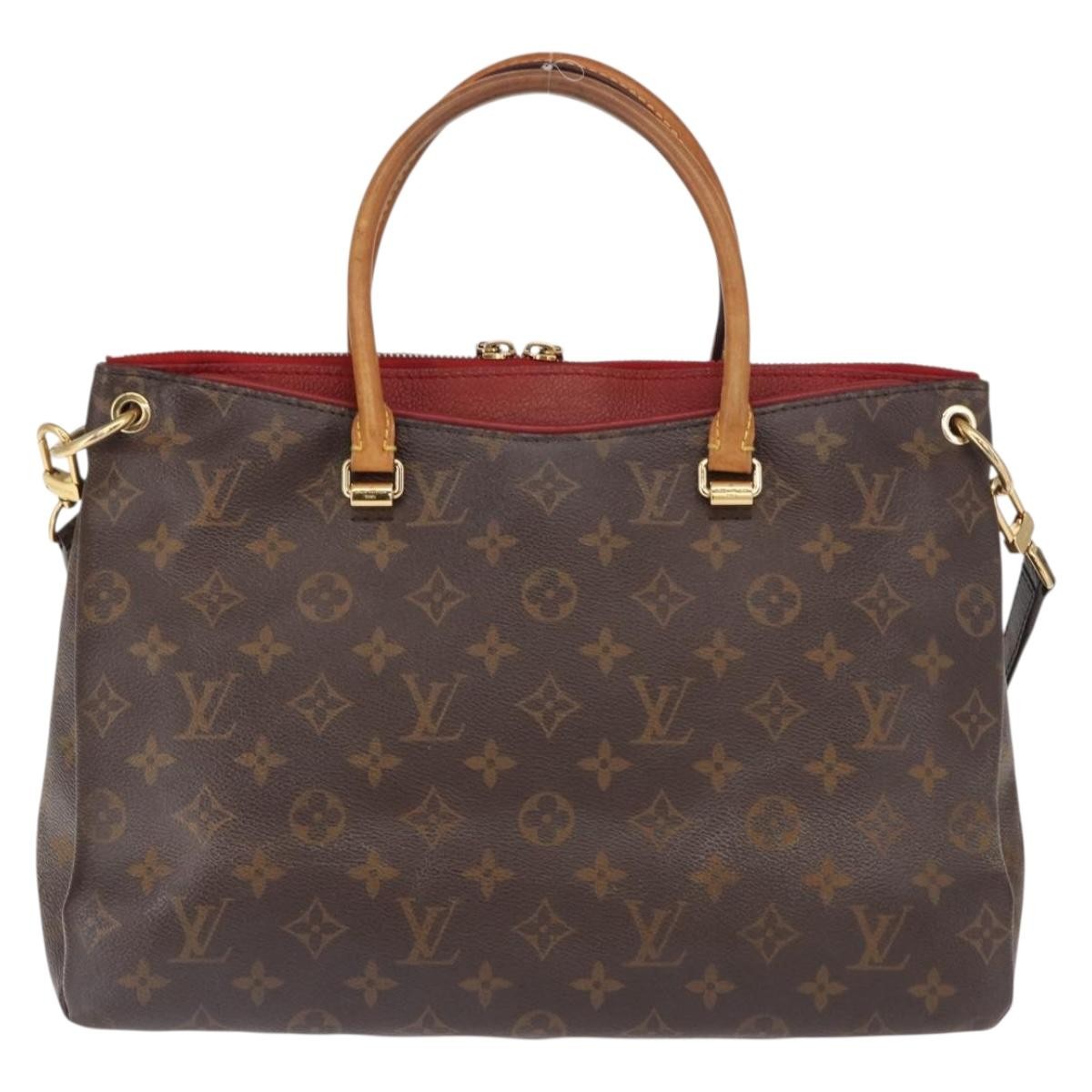 Louis Vuitton Pallas Tote Monogram Canvas With Leather Brown Canvas Tote Bag Bag (Pre-Owned)