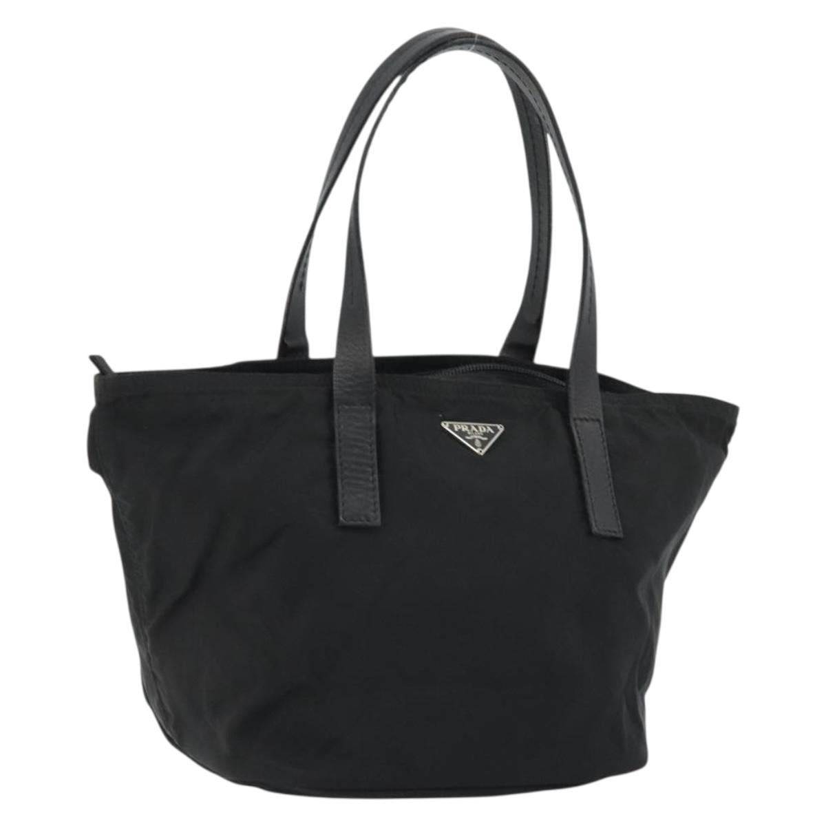 Prada Vintage Handbag Tessuto Black Nylon Handbag (Pre-Owned)