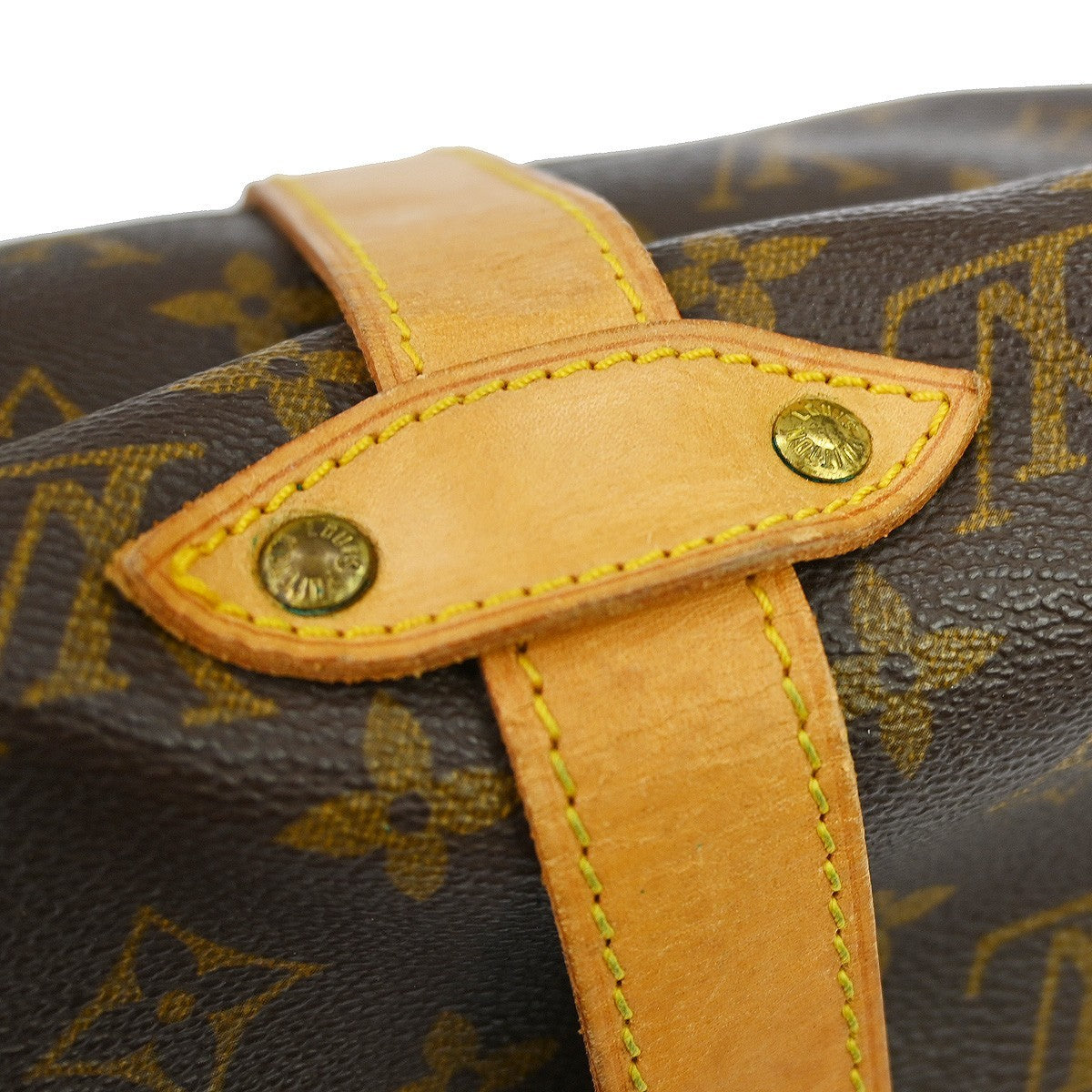 Louis Vuitton Saumur Handbag Monogram Canvas Brown Canvas Shoulder Bag Bag (Pre-Owned)
