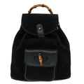 Gucci Gucci Bamboo Backpack Daim Black Suede Backpack Bag (Pre-Owned)