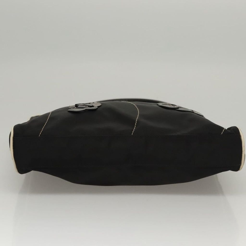 Prada Vintage Shoulder Bag Nylon And Leather Black Nylon Shoulder Bag Bag (Pre-Owned)