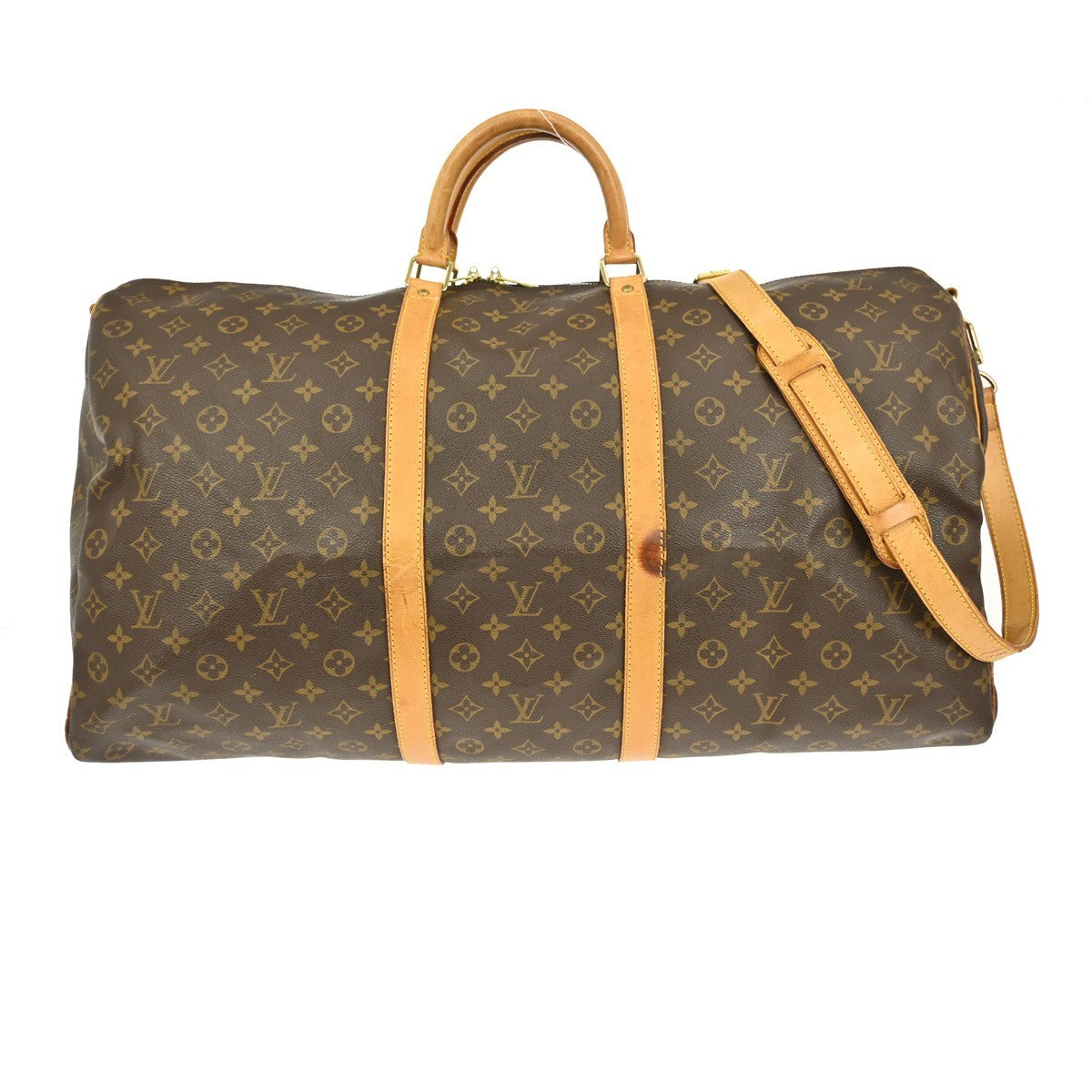 Louis Vuitton Keepall Bandouliere Bag Monogram Canvas Brown Canvas Travel Bag Bag (Pre-Owned)