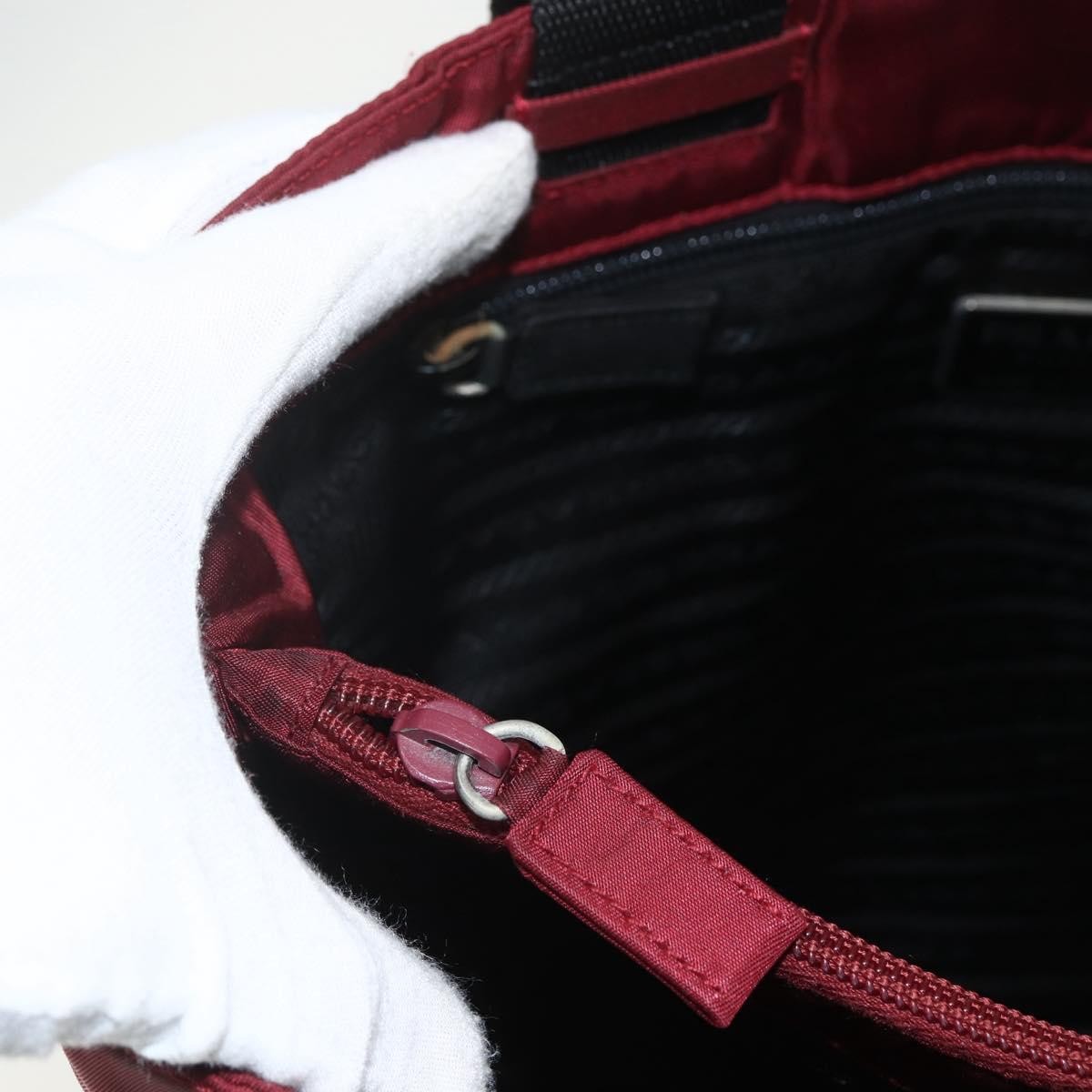Prada Sport Tote Bag Nylon Red Nylon Tote Bag Bag (Pre-Owned)