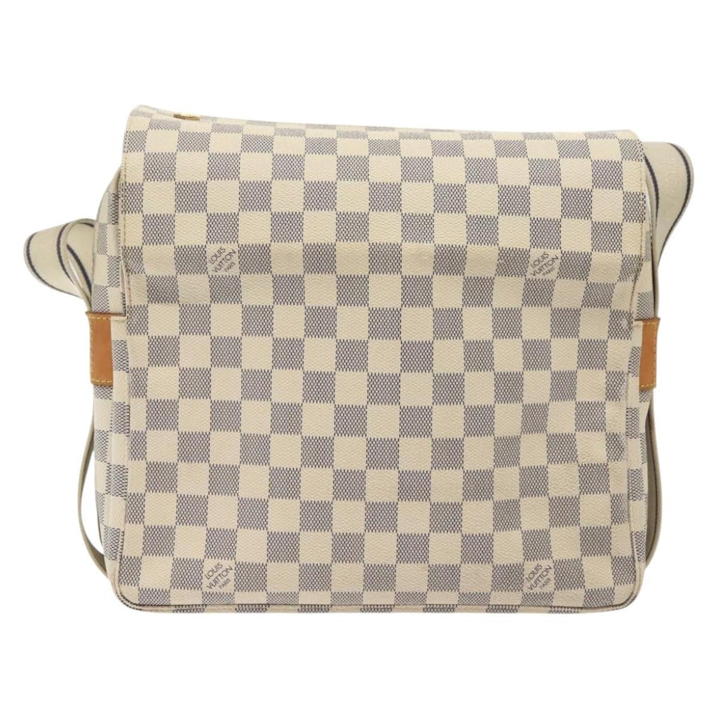 Louis Vuitton Naviglio Handbag Damier White Canvas Shoulder Bag Bag (Pre-Owned)