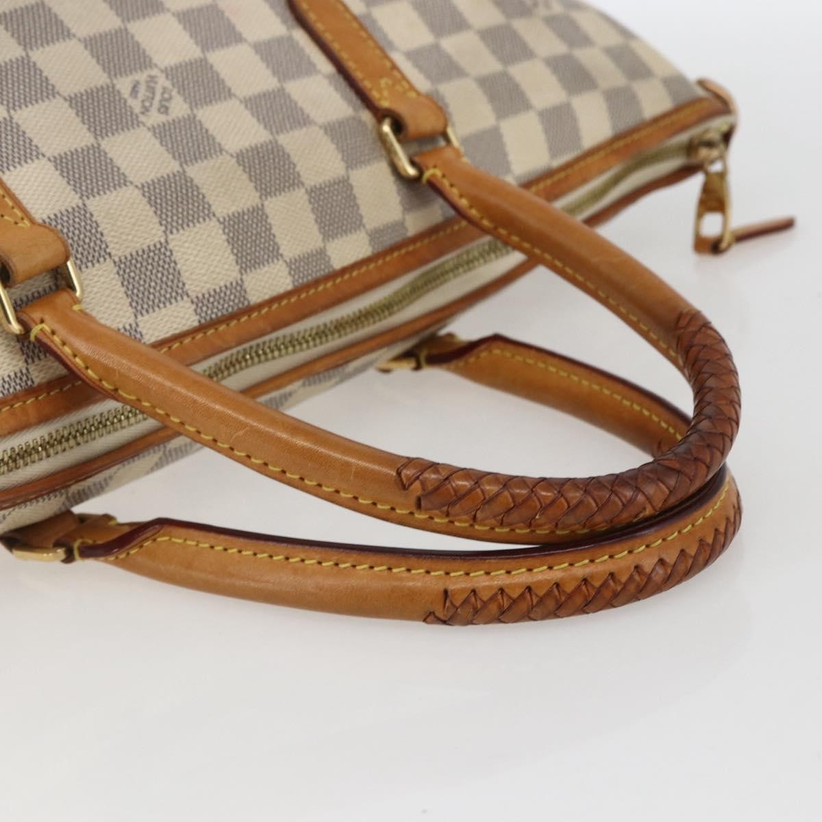 Louis Vuitton Riviera Handbag Damier White Canvas Handbag (Pre-Owned)