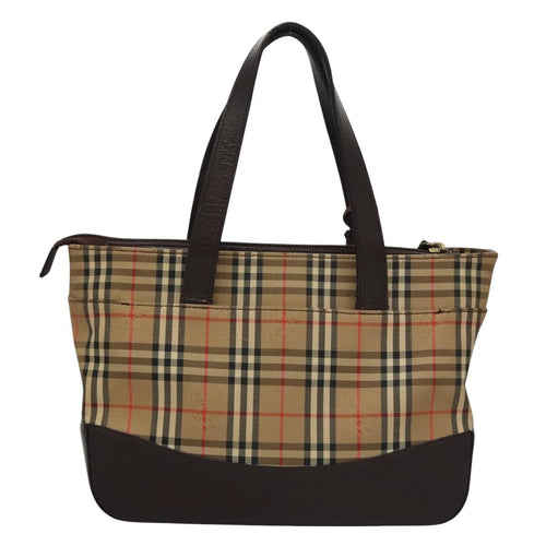 Burberry Nova Check Handbag Nova Check Canvas And Leather Beige Canvas Handbag (Pre-Owned)