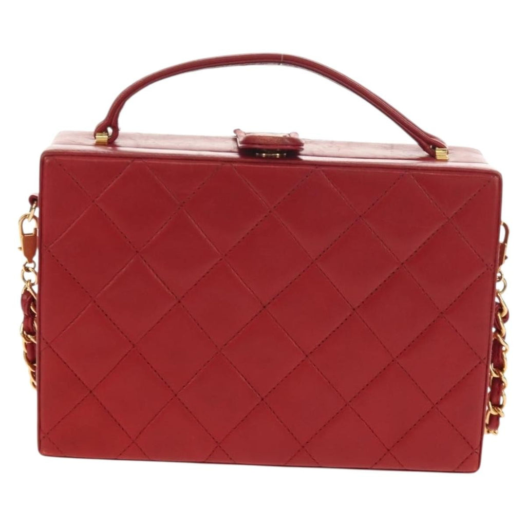 Chanel Matelasse Chain Shoulder Bag Leather Red Leather Shoulder Bag Bag (Pre-Owned)