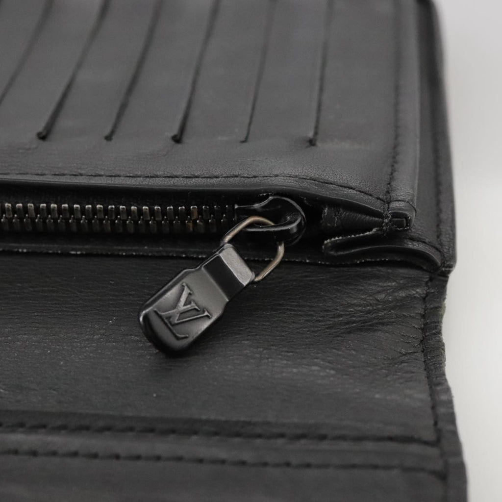 Louis Vuitton Brazza Long Bifold Wallet Monogram Shadow Black Leather Wallets Accessory (Pre-Owned)