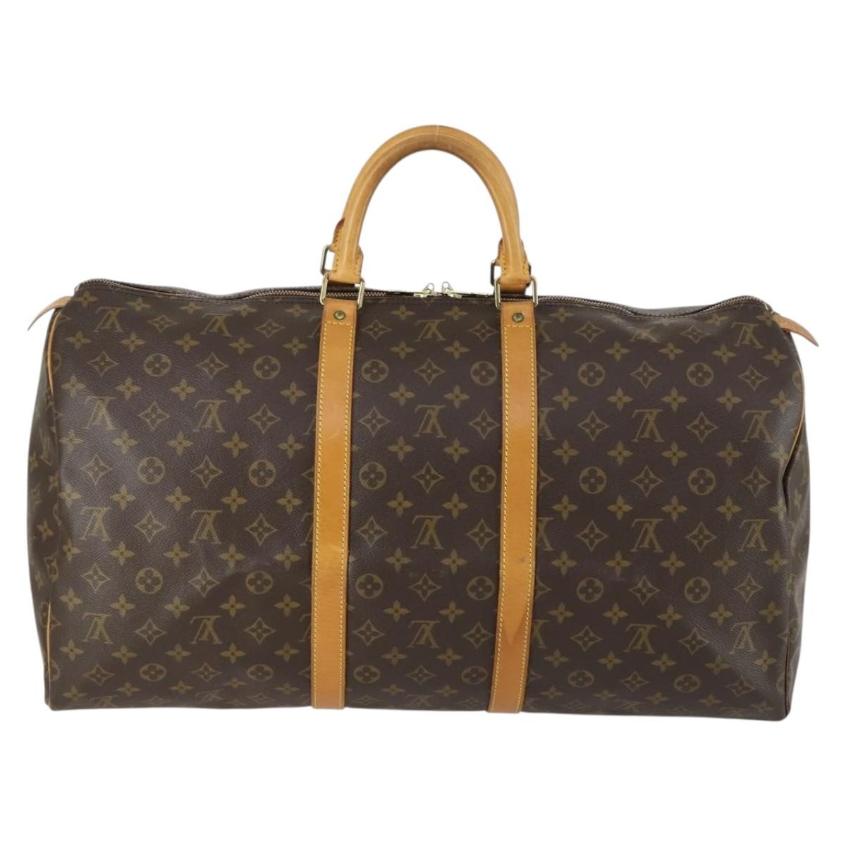 Louis Vuitton Keepall Bag Monogram Canvas Brown Canvas Travel Bag Bag (Pre-Owned)