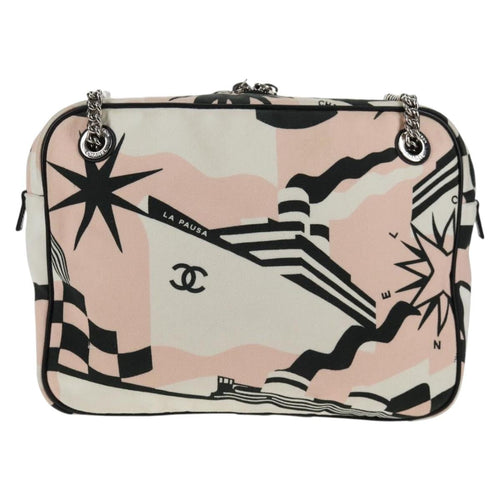 Chanel La Pausa Bay Camera Case Bag Printed Canvas Pink Canvas Bag (Pre-Owned)