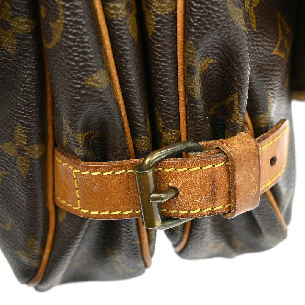 Louis Vuitton Saumur Handbag Monogram Canvas Brown Canvas Shoulder Bag Bag (Pre-Owned)
