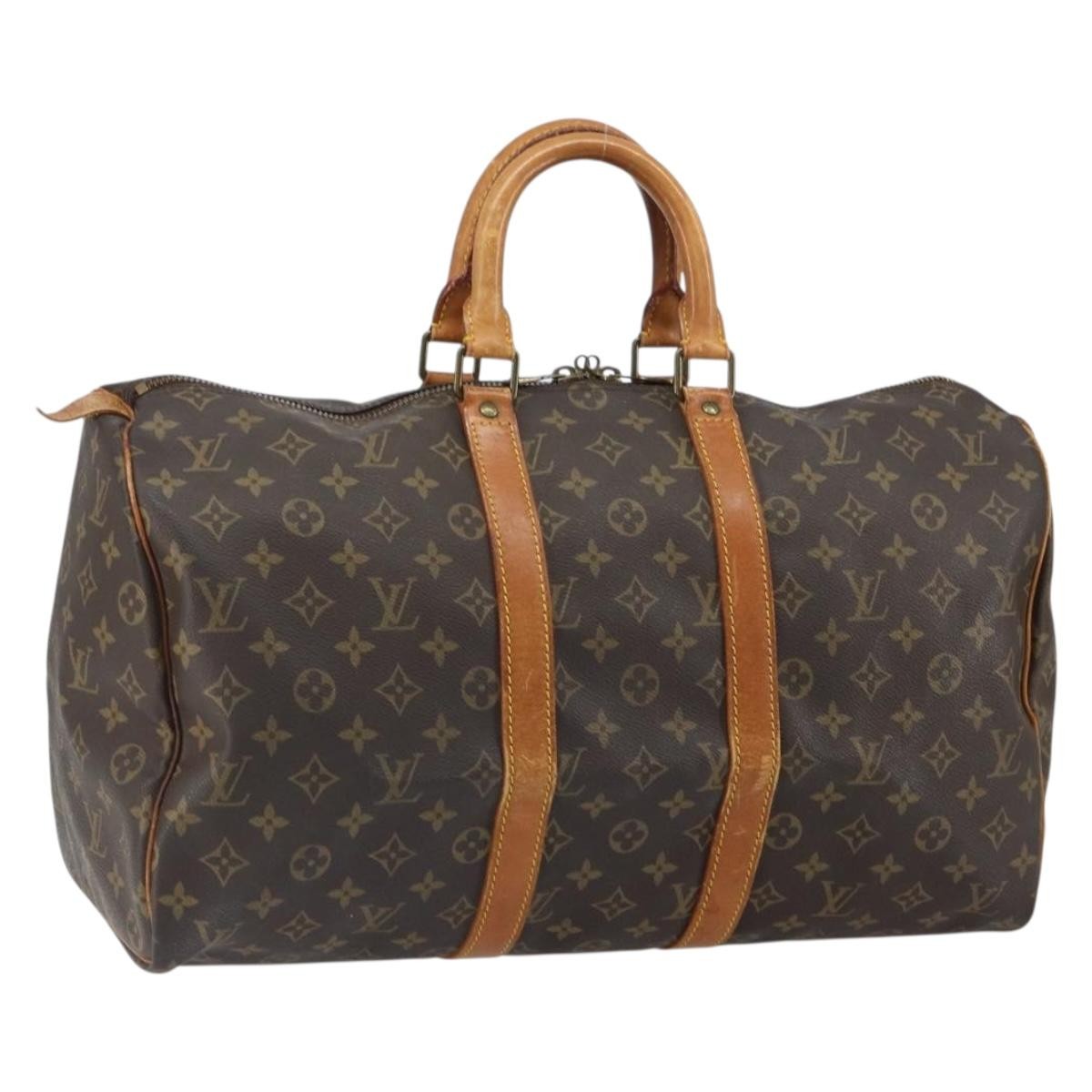 Louis Vuitton Keepall Bag Monogram Canvas Brown Canvas Travel Bag Bag (Pre-Owned)