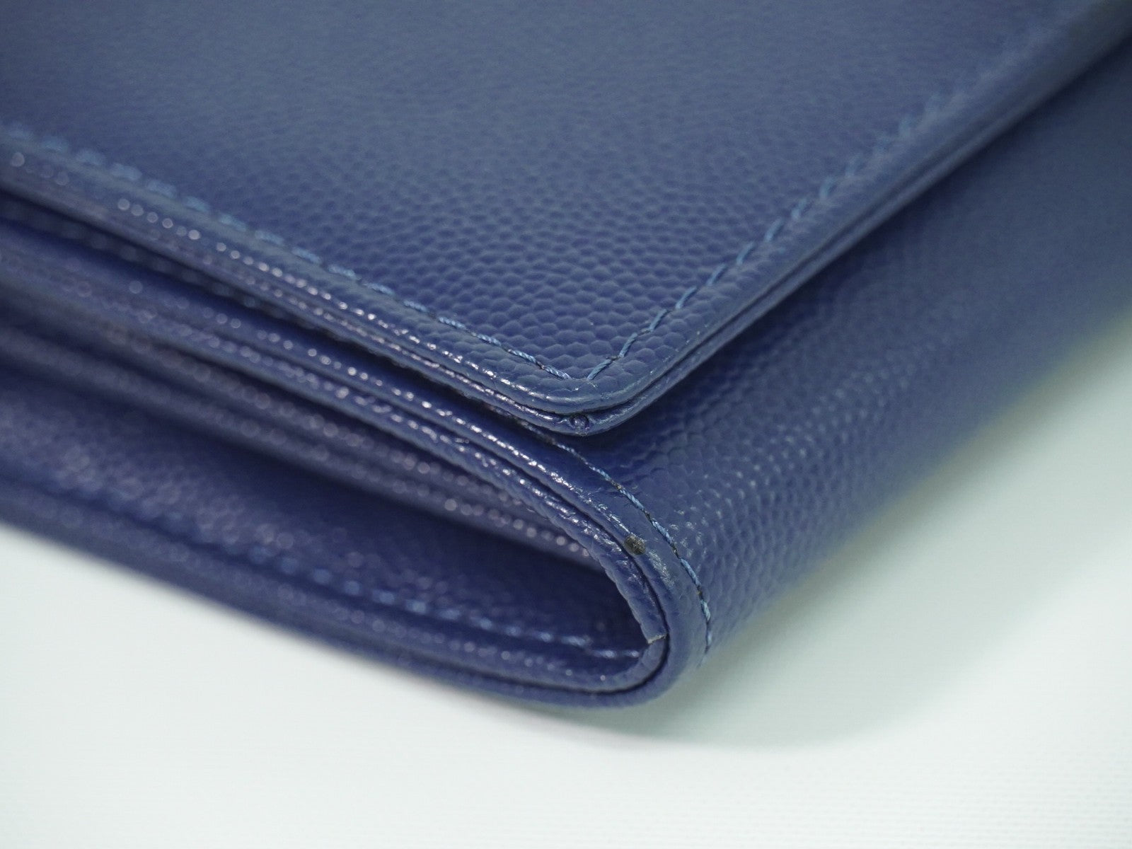 Chanel Deauville Flap Wallet Caviar Navy Leather Wallets Accessory (Pre-Owned)
